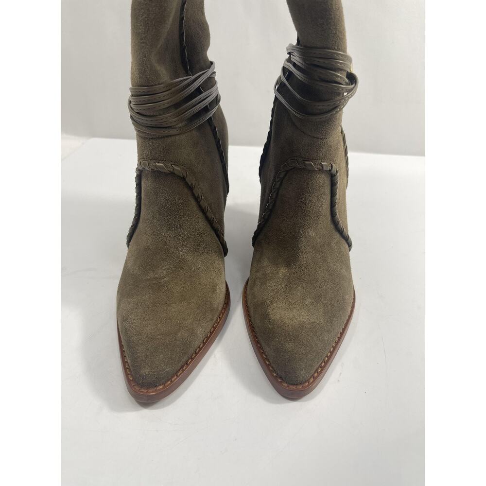 Dolce Vita Jody Boots Womens Size 5.5 Olive Suede Western Mid Calf Block Heel - Picture 11 of 15